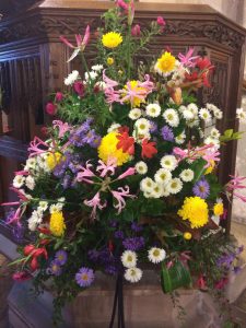 Claines Church prides itself on the beautiful floral displayed provided by the Parish members